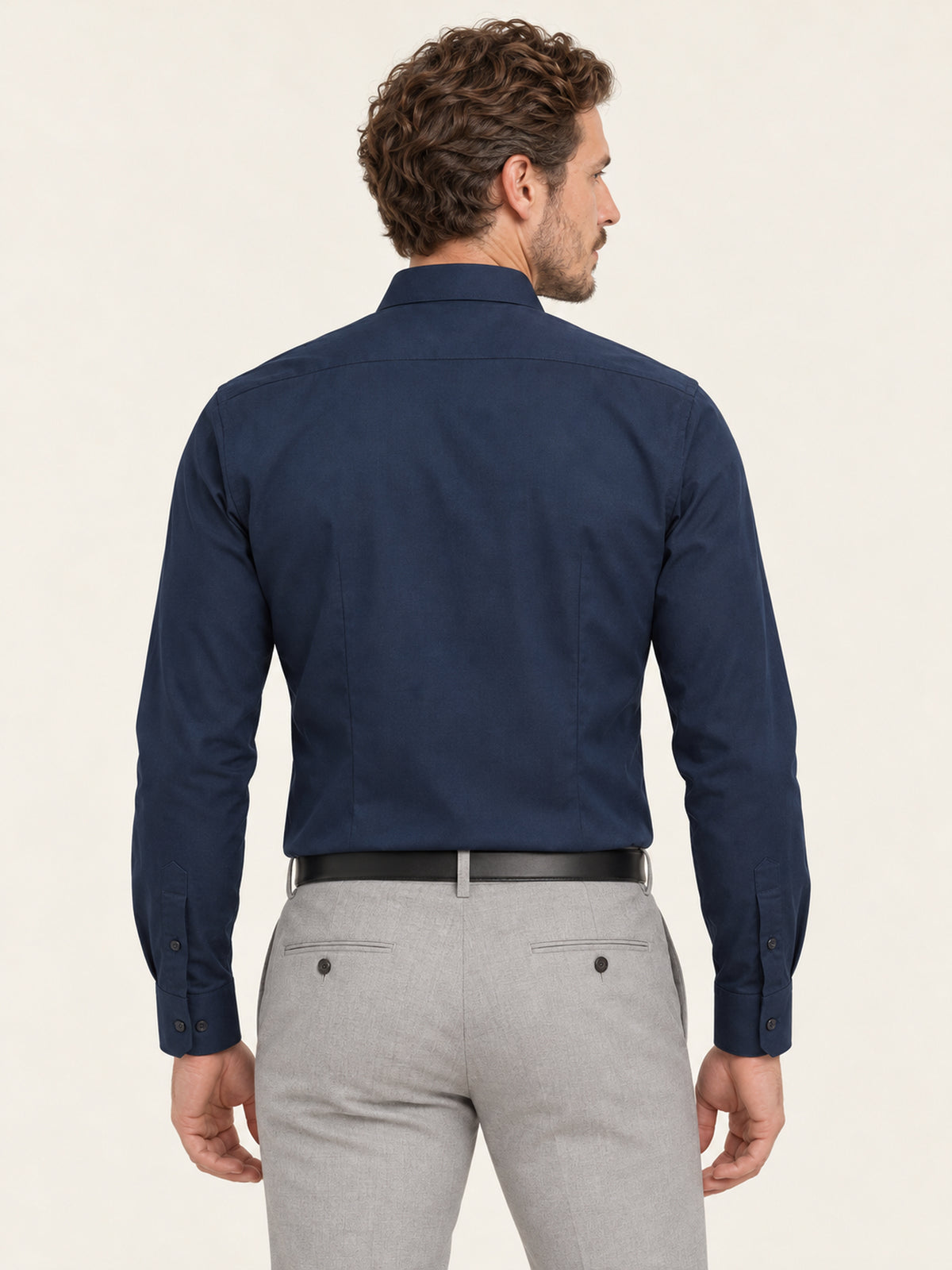 Koyu Lacivert Slim Fit Erkek Gömlek – Klasik Pamuk
