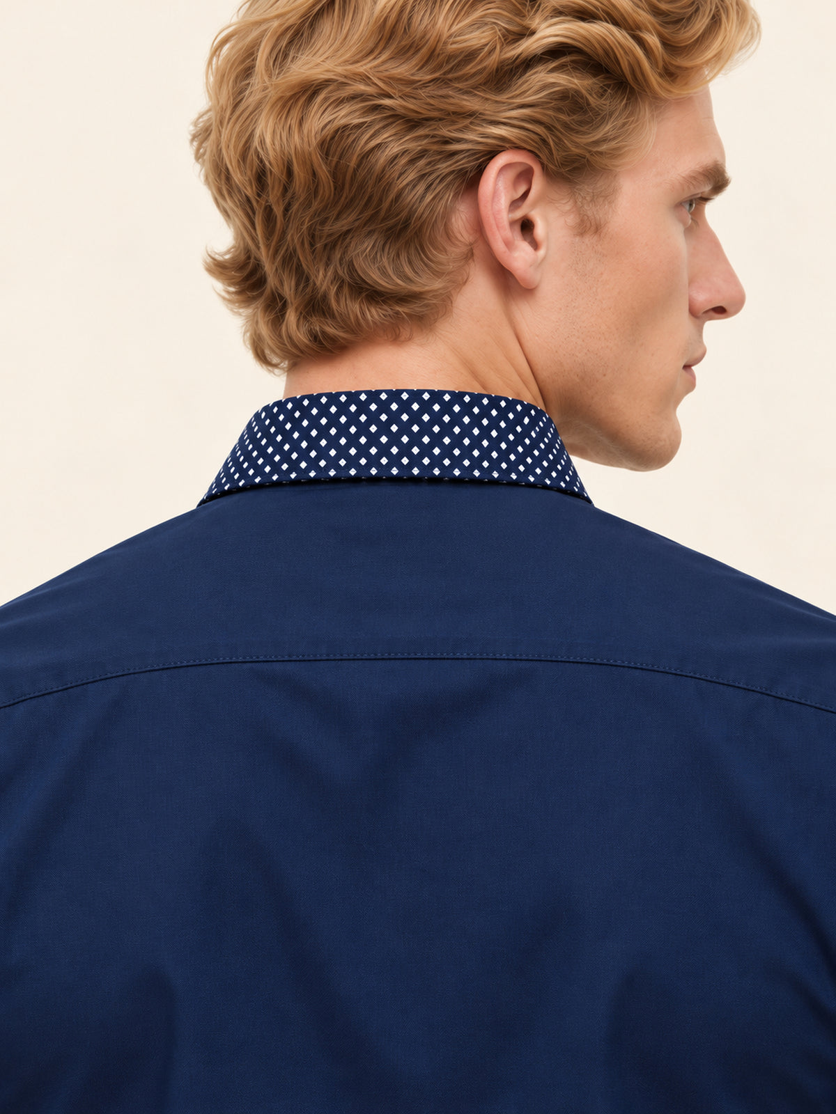 Slim Fit Erkek Gömlek – Kontrast Yaka Double Manşet