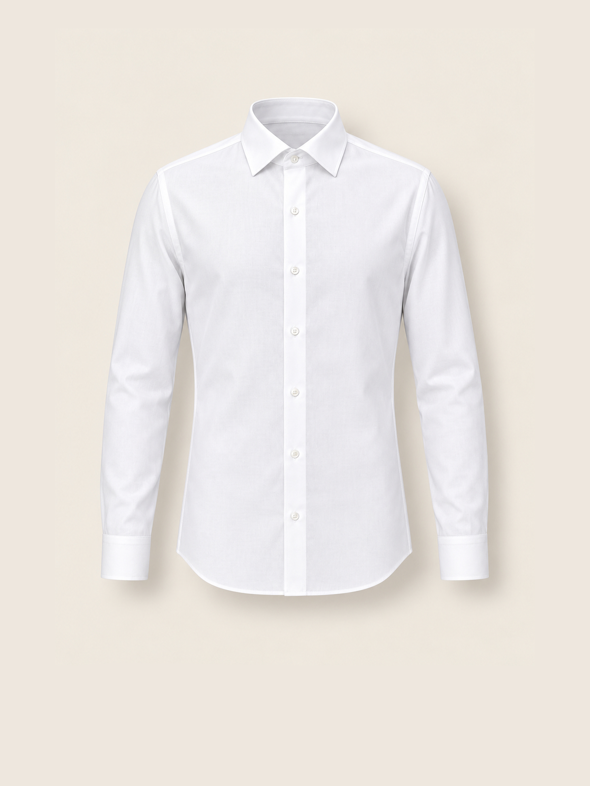 Non-Iron Beyaz Uzun Kollu Pamuk Slim Fıt Erkek Gömlek