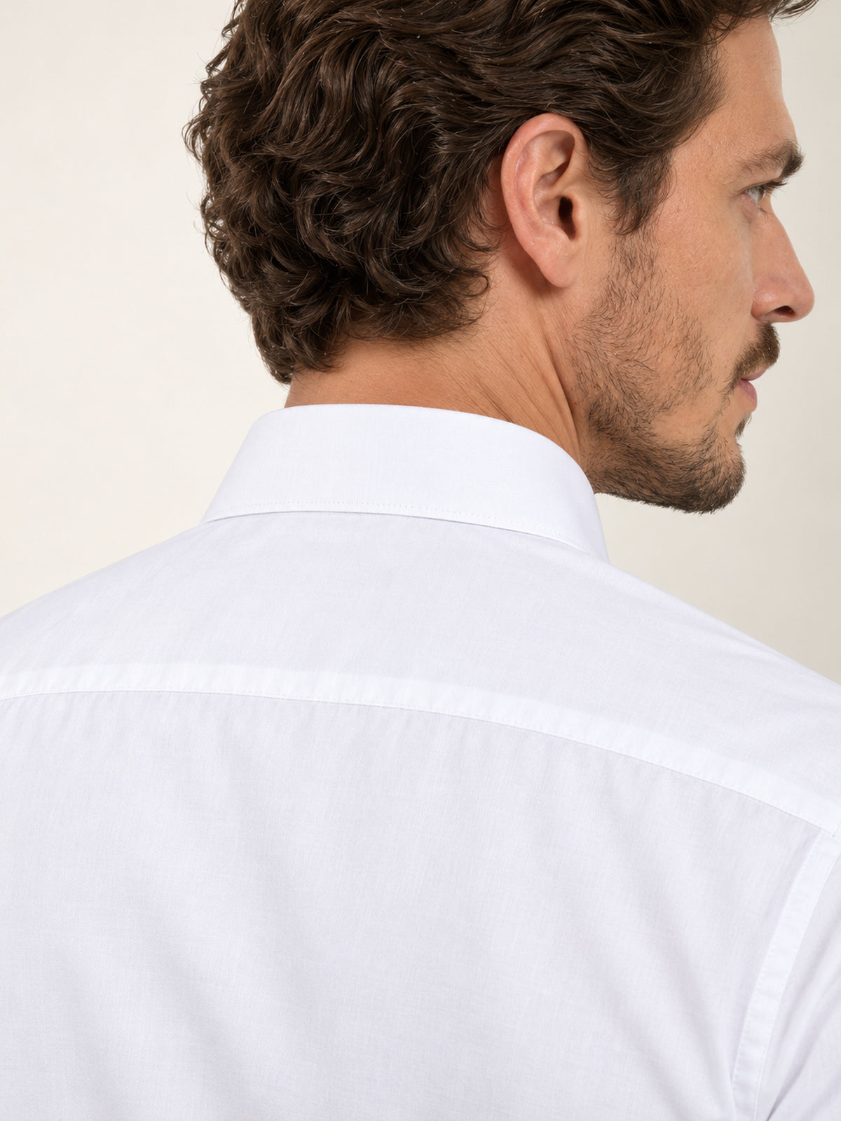 Non-Iron Beyaz Uzun Kollu Pamuk Slim Fıt Erkek Gömlek