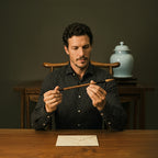 Schwarzes Langarm Slim Fit Gemustertes Baumwoll-Herrenhemd