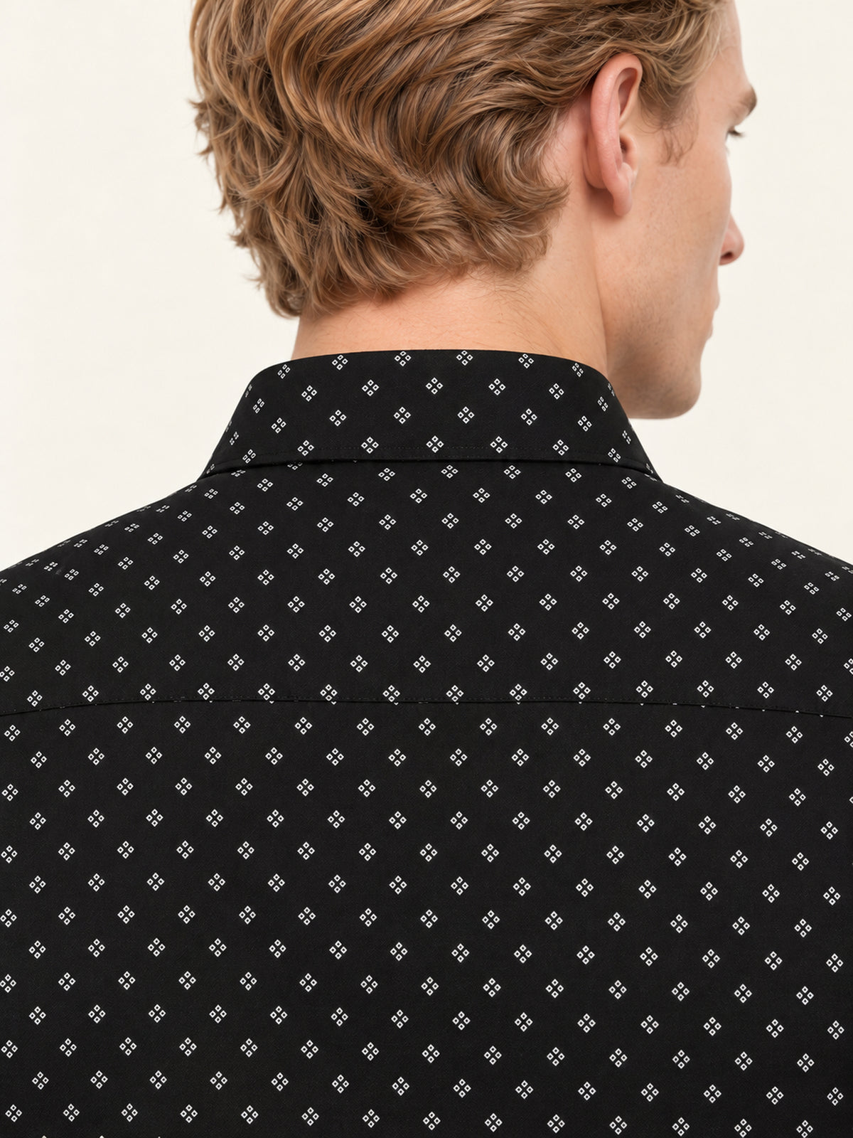 Siyah Slim Fit Erkek Gömlek – Desenli Pamuk