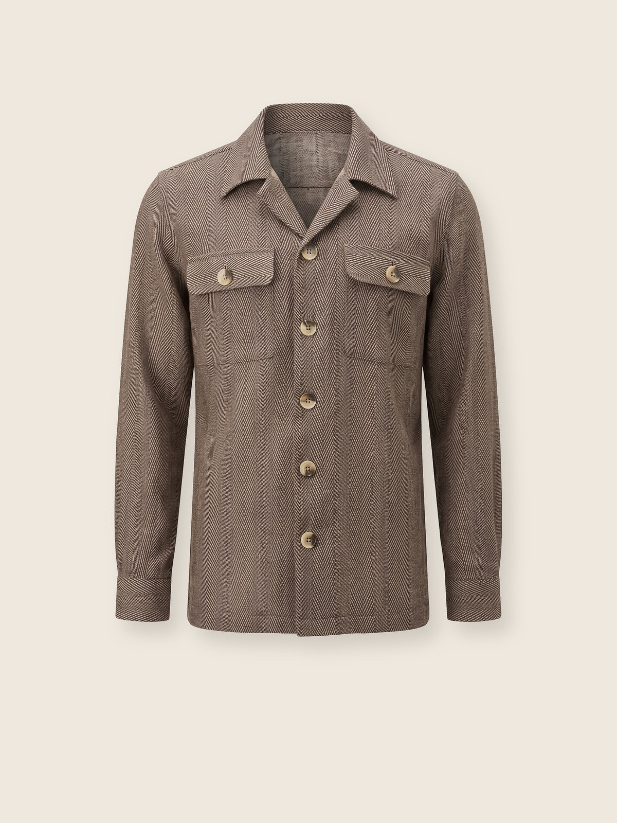 Vizon Balıksırtı Pamuk Dört Cepli Erkek Overshirt