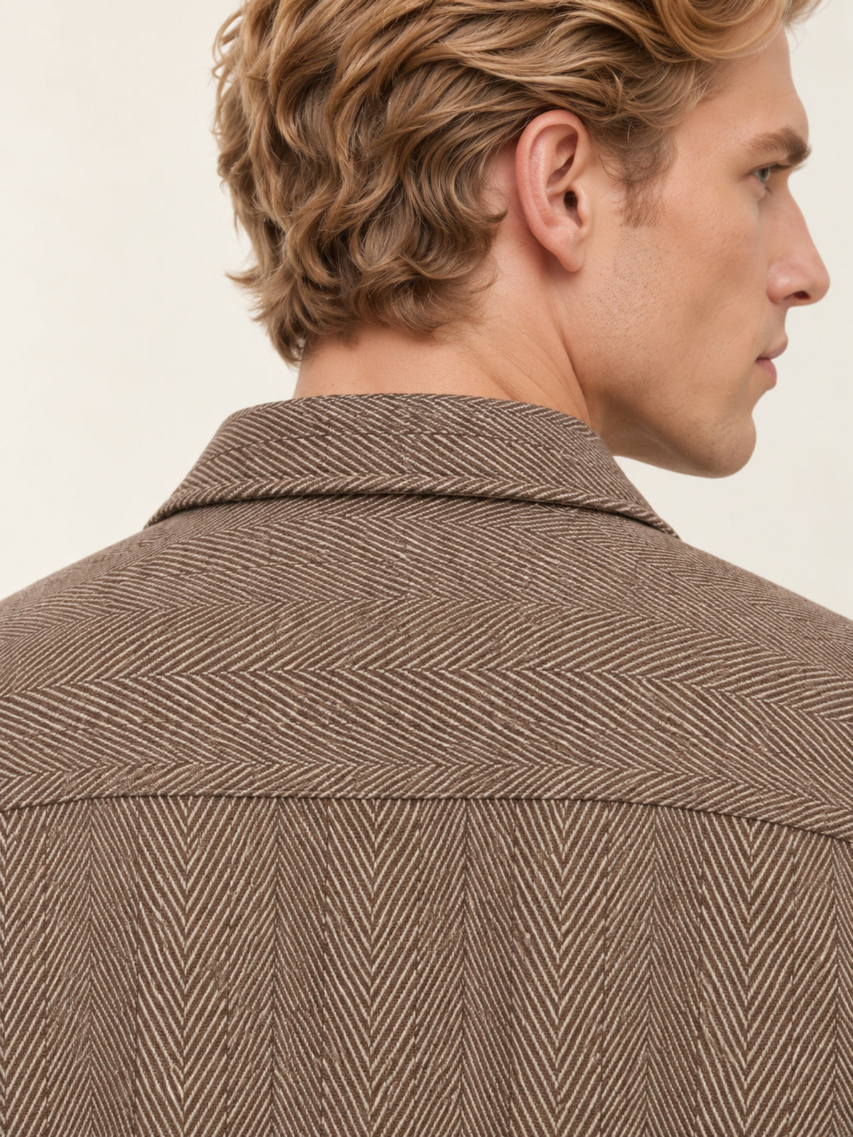 Vizon Balıksırtı Pamuk Dört Cepli Erkek Overshirt