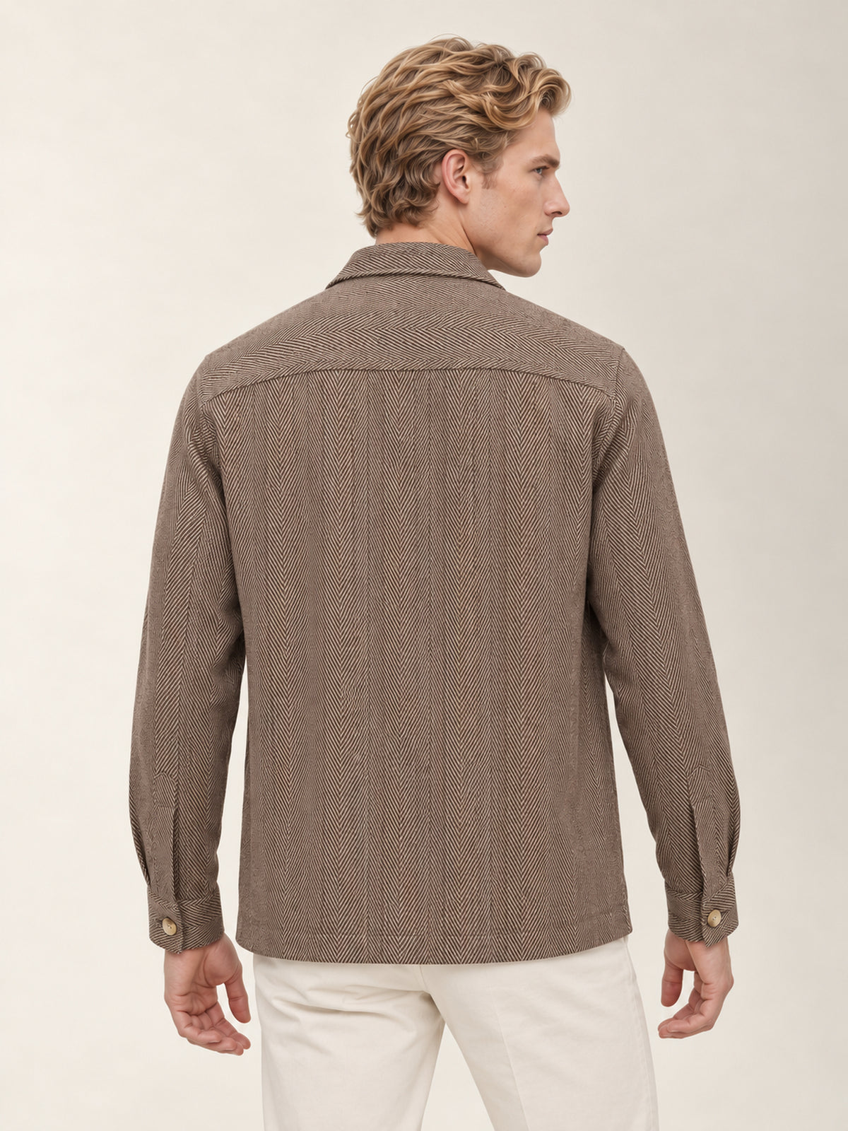 Vizon Balıksırtı Pamuk Dört Cepli Erkek Overshirt
