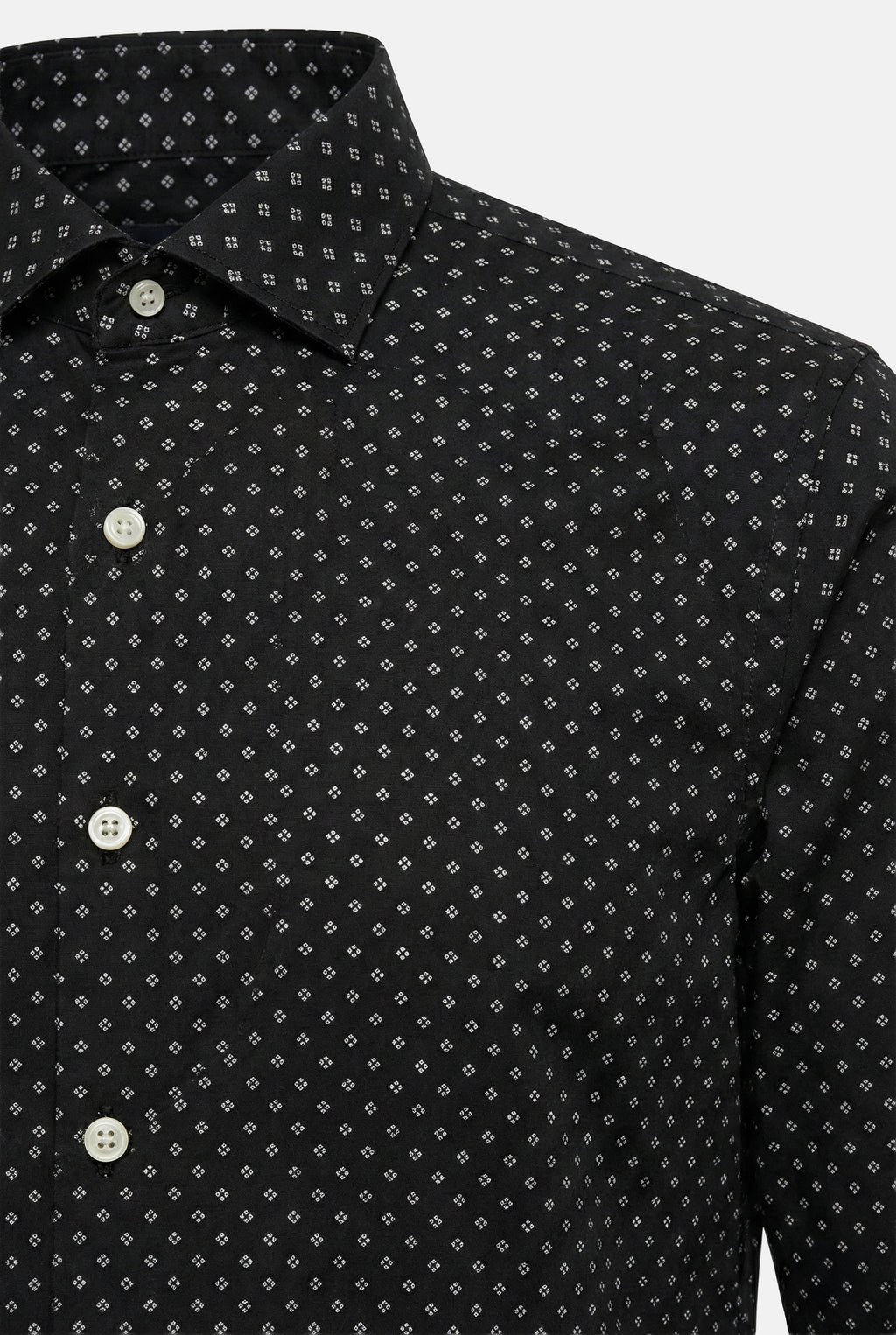 schwarz-slim-fit-bedrucktes-Herrenhemd