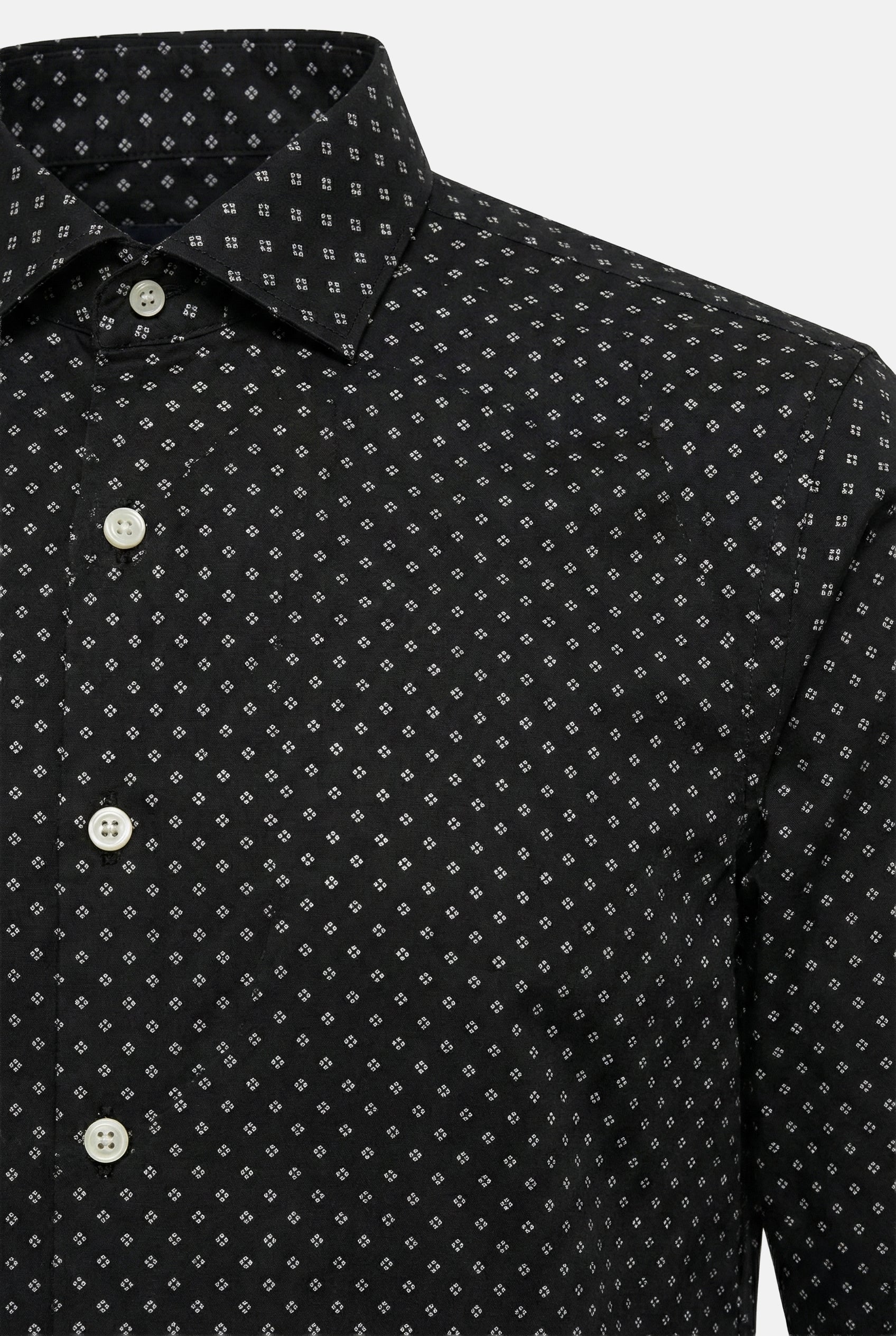 siyah-slim-fit-baskili-erkek-gomlek