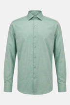 Açık Yeşil Uzun Kol Slim Fit Standart Yaka Pamuklu Kolay Ütülenebilir 4 Mevsim Erkek Gömlek