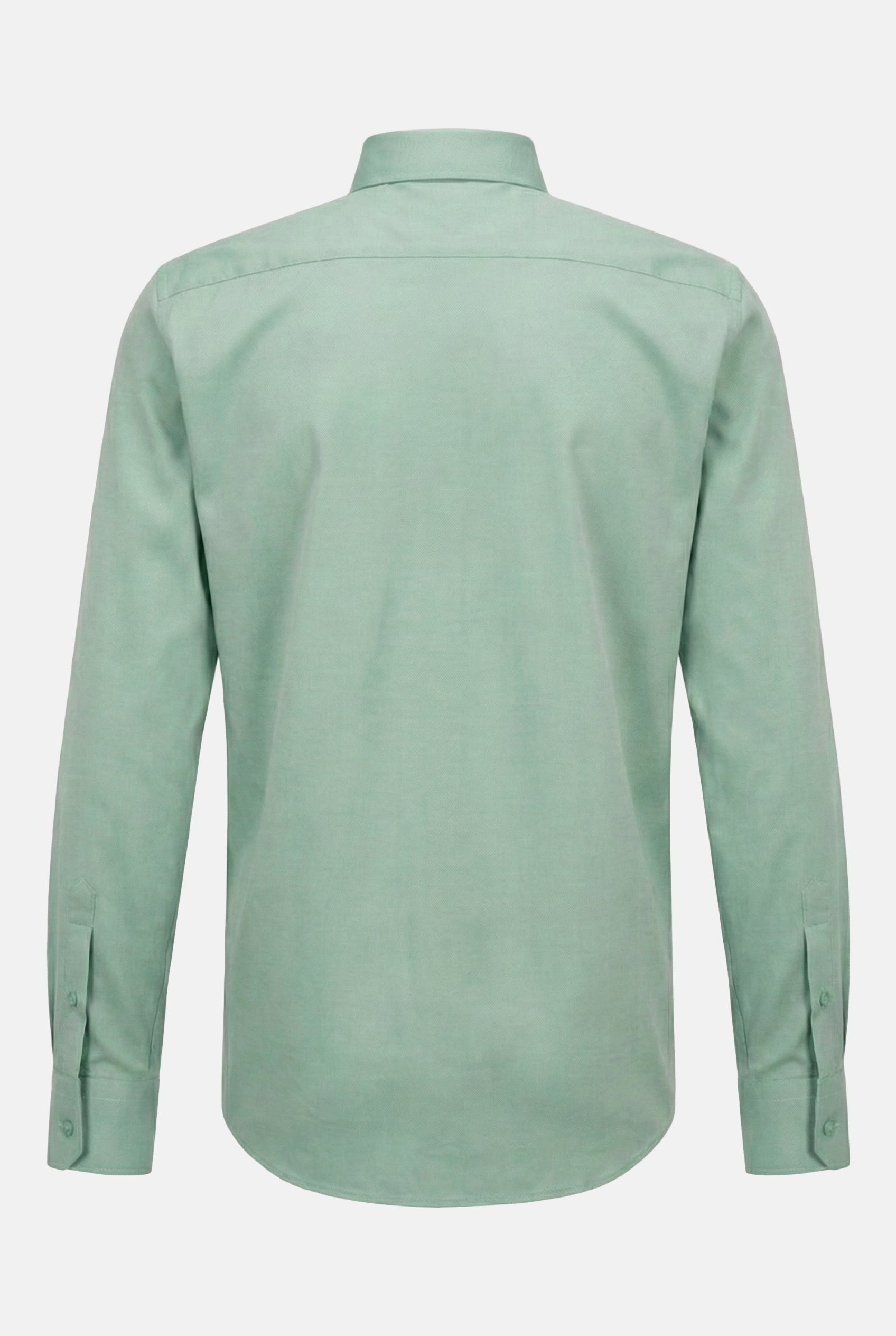 Açık Yeşil Uzun Kol Slim Fit Standart Yaka Pamuklu Kolay Ütülenebilir 4 Mevsim Erkek Gömlek
