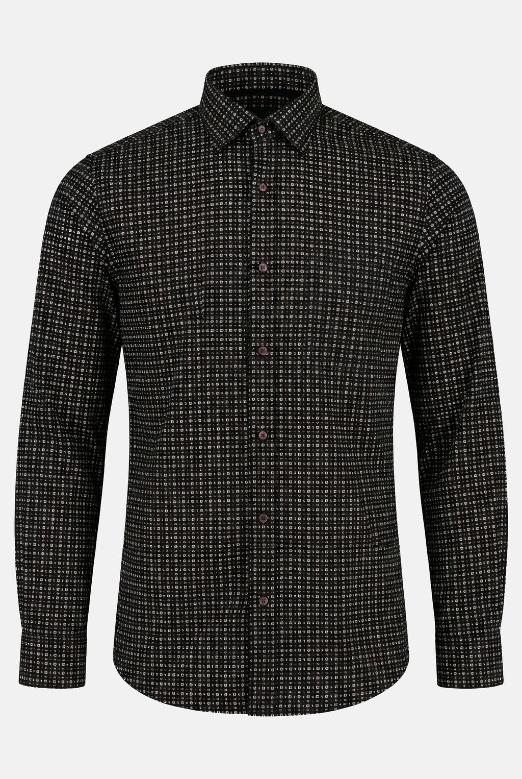 schwarz-slim-fit-elastisch-Herren-Hemd